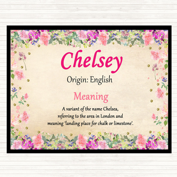Chelsey Name Meaning Mouse Mat Pad Floral