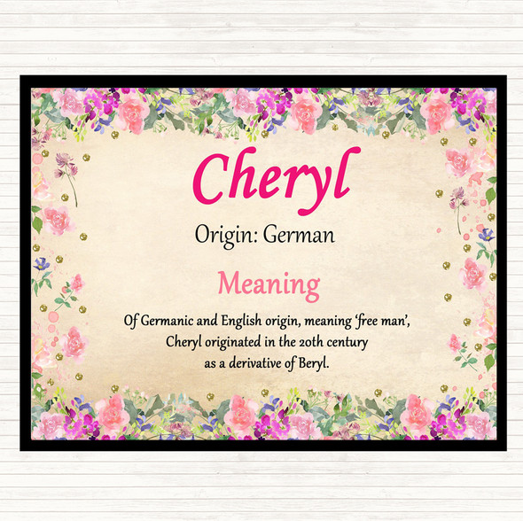Cheryl Name Meaning Mouse Mat Pad Floral