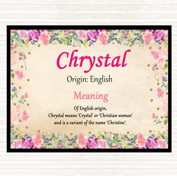 Chrystal Name Meaning Mouse Mat Pad Floral