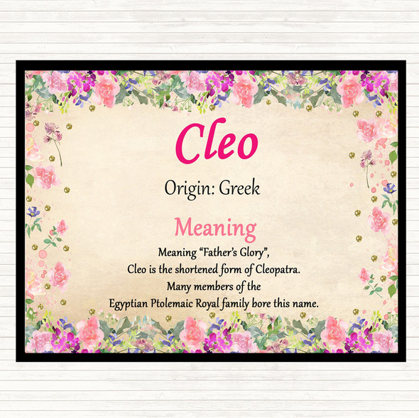 Cleo Name Meaning Mouse Mat Pad Floral