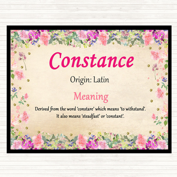 Constance Name Meaning Mouse Mat Pad Floral