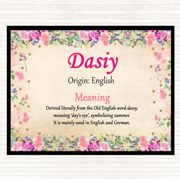 Dasiy Name Meaning Mouse Mat Pad Floral