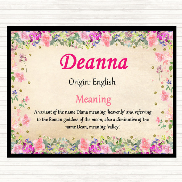 Deanna Name Meaning Mouse Mat Pad Floral