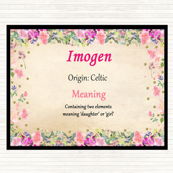Imogen Name Meaning Mouse Mat Pad Floral