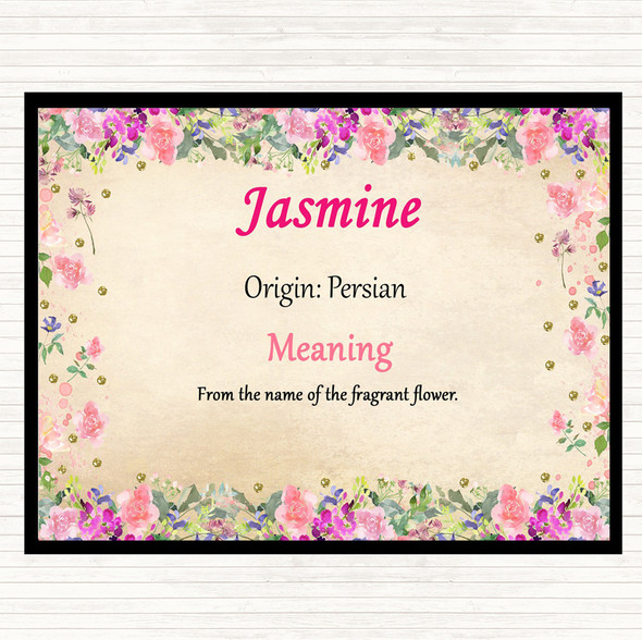 Jasmine Name Meaning Mouse Mat Pad Floral