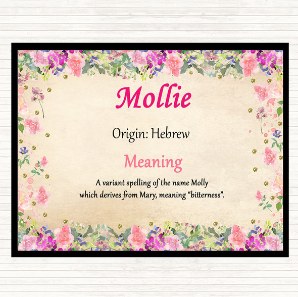 Mollie Name Meaning Mouse Mat Pad Floral