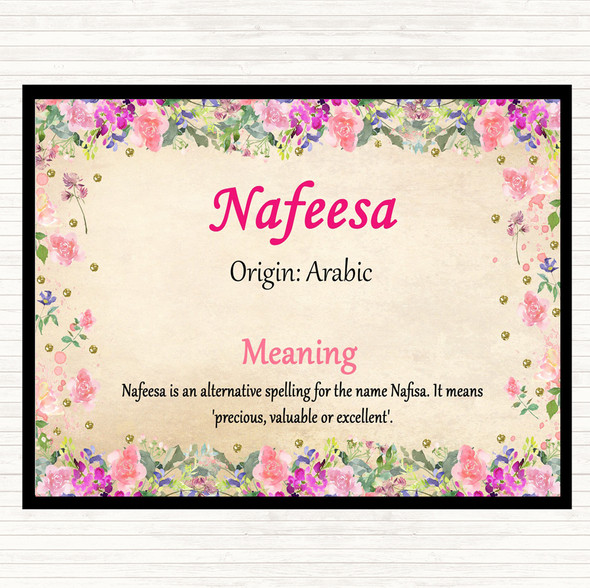 Nafeesa Name Meaning Mouse Mat Pad Floral