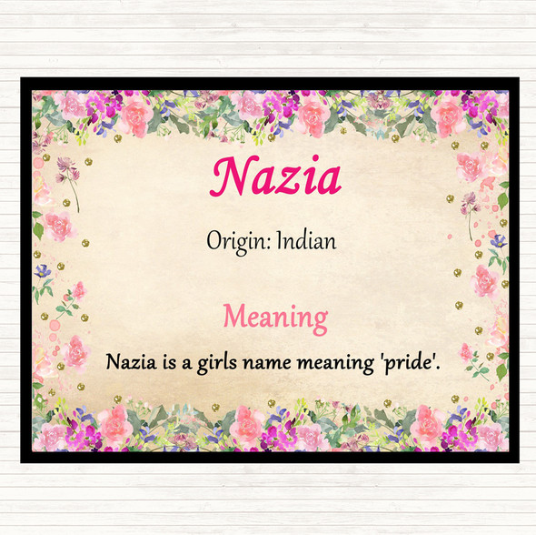Nazia Name Meaning Mouse Mat Pad Floral