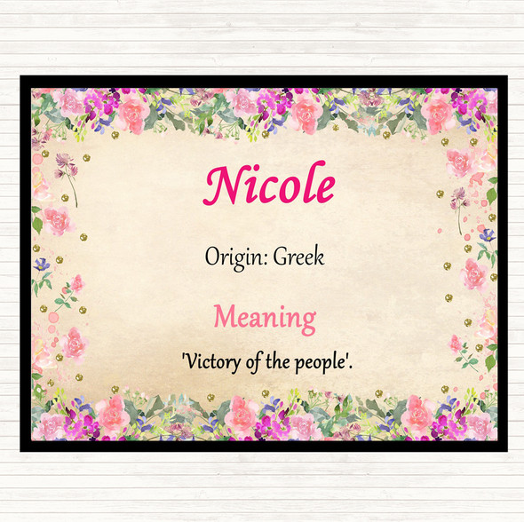 nicole Name Meaning Mouse Mat Pad Floral