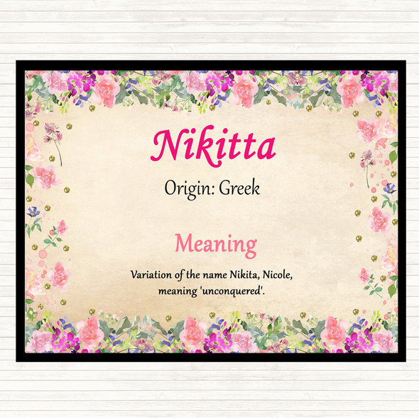 Nikitta Name Meaning Mouse Mat Pad Floral