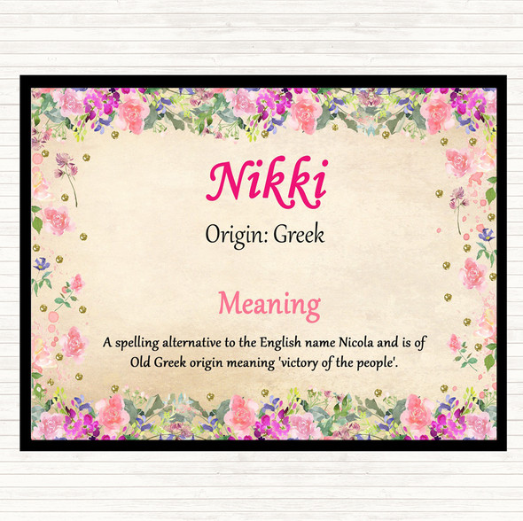 Nikki Name Meaning Mouse Mat Pad Floral