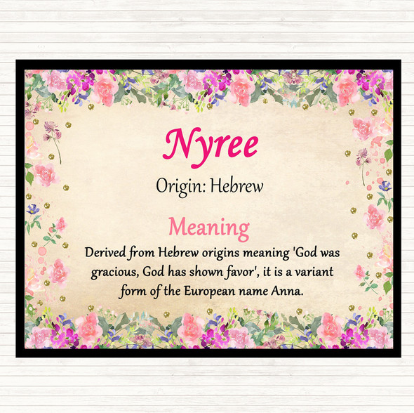 Nyree Name Meaning Mouse Mat Pad Floral
