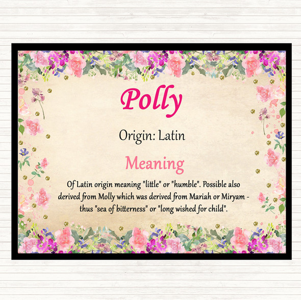 Polly Name Meaning Mouse Mat Pad Floral