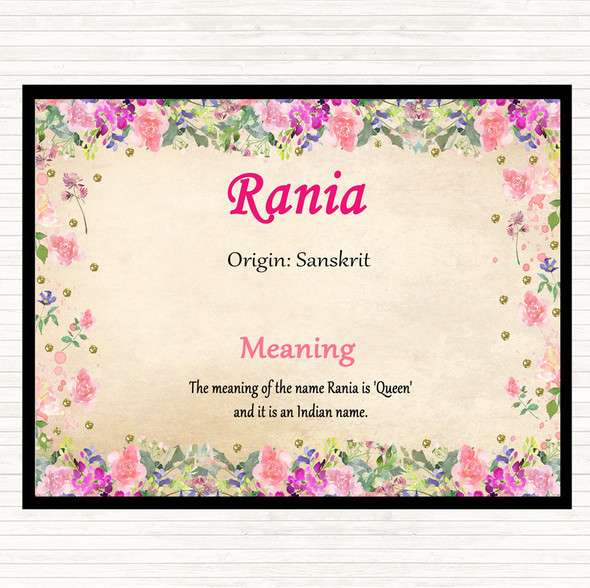 Rania Name Meaning Mouse Mat Pad Floral