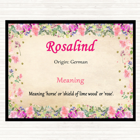 Rosalind Name Meaning Mouse Mat Pad Floral