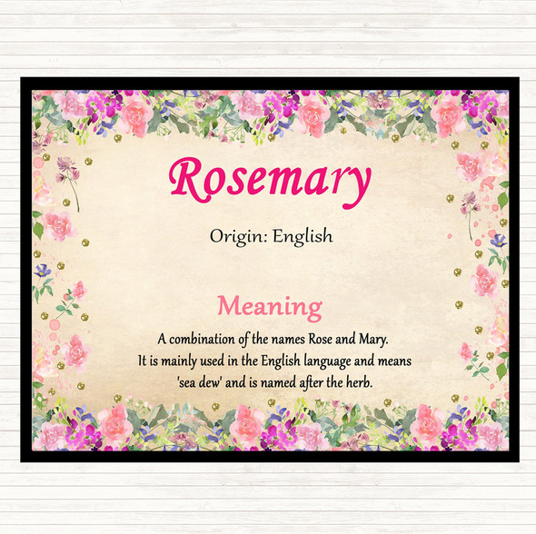 Rosemary Name Meaning Mouse Mat Pad Floral