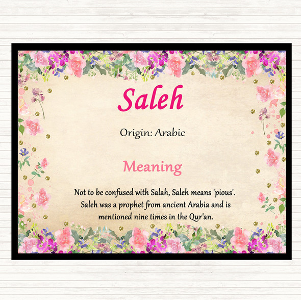 Saleh Name Meaning Mouse Mat Pad Floral