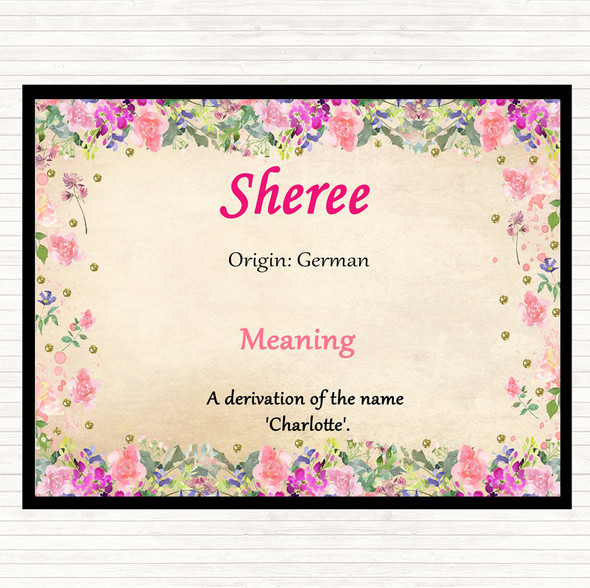 Sheree Name Meaning Mouse Mat Pad Floral