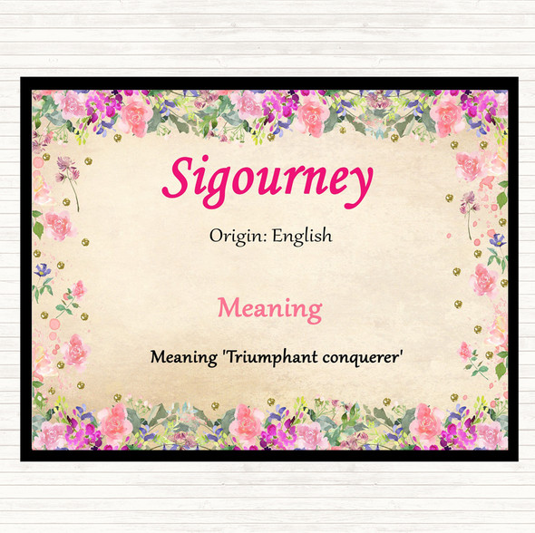 Sigourney Name Meaning Mouse Mat Pad Floral