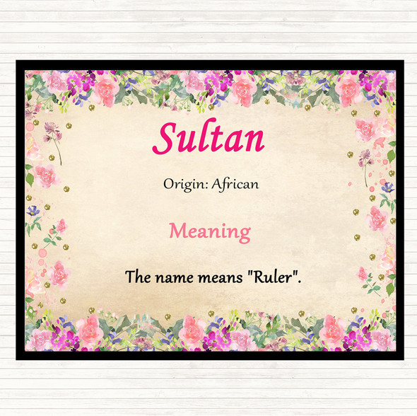 Sultan Name Meaning Mouse Mat Pad Floral