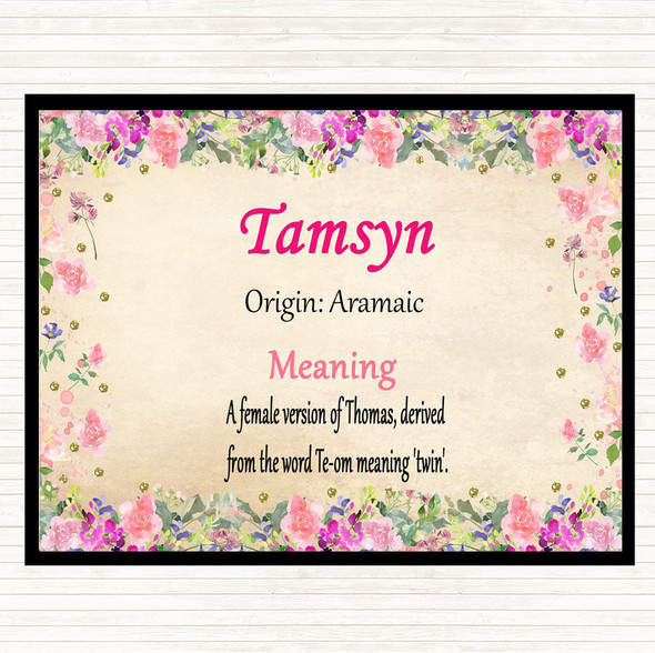 Tamsyn Name Meaning Mouse Mat Pad Floral