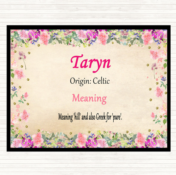 Taryn Name Meaning Mouse Mat Pad Floral