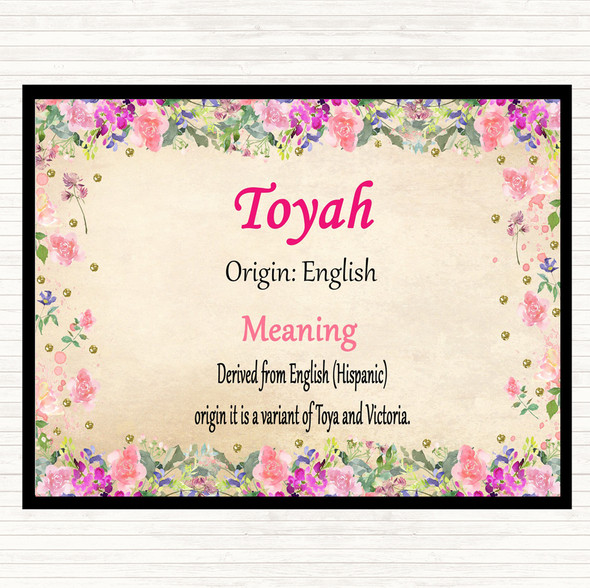 Toyah Name Meaning Mouse Mat Pad Floral