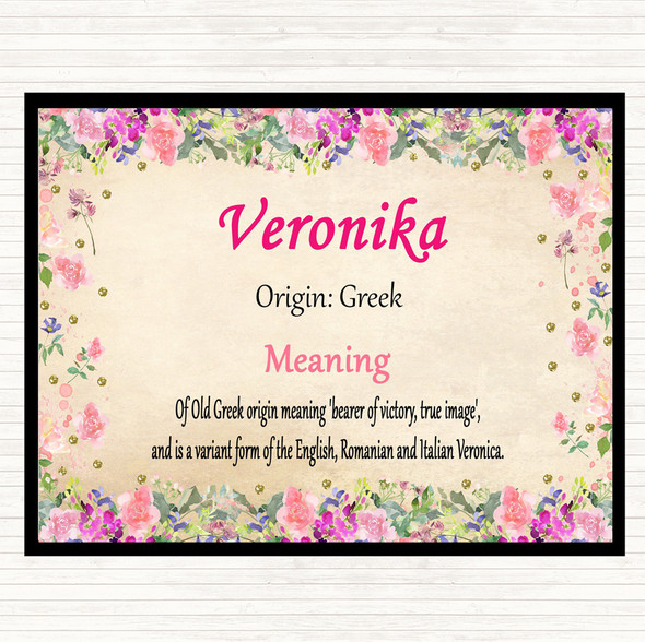 Veronika Name Meaning Mouse Mat Pad Floral