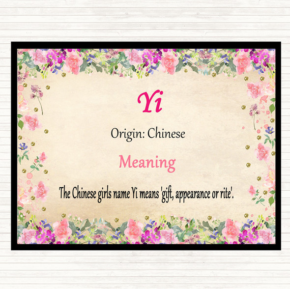 Yi Name Meaning Mouse Mat Pad Floral