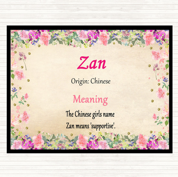 Zan Name Meaning Mouse Mat Pad Floral