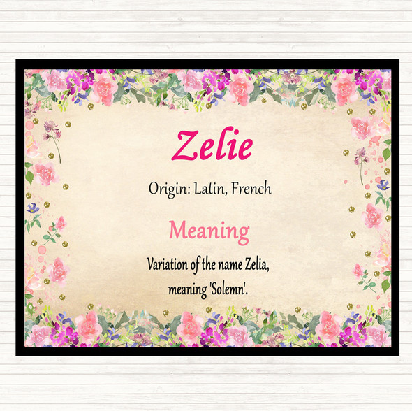 Zelie Name Meaning Mouse Mat Pad Floral