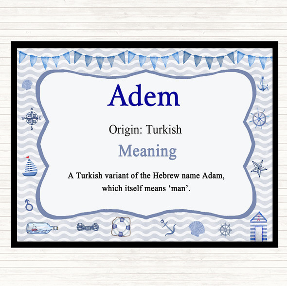 Adem Name Meaning Mouse Mat Pad Nautical