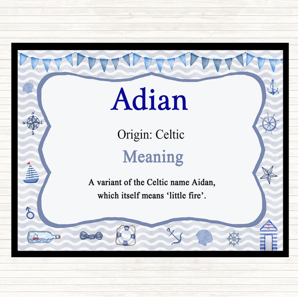 Adian Name Meaning Mouse Mat Pad Nautical