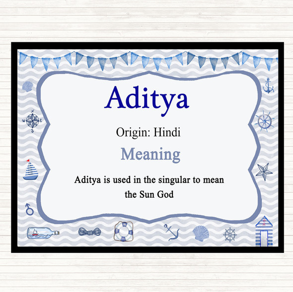 Aditya Name Meaning Mouse Mat Pad Nautical