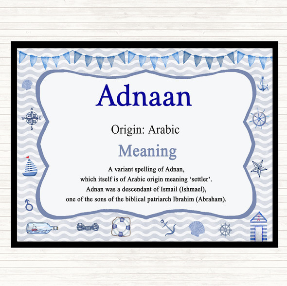 Adnaan Name Meaning Mouse Mat Pad Nautical