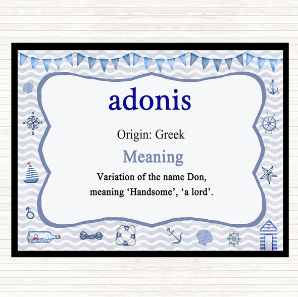 Adonis Name Meaning Mouse Mat Pad Nautical