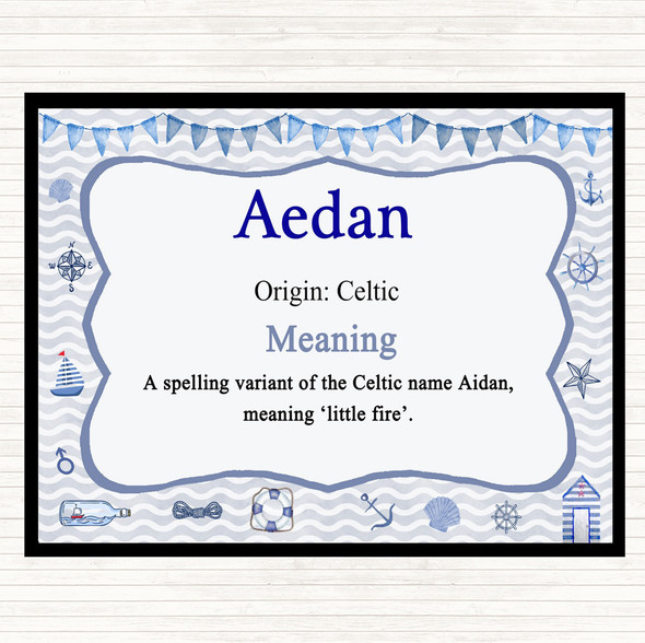 Aedan Name Meaning Mouse Mat Pad Nautical