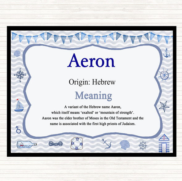 Aeron Name Meaning Mouse Mat Pad Nautical