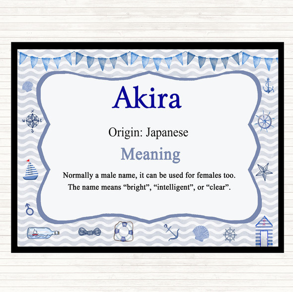 Akira Name Meaning Mouse Mat Pad Nautical