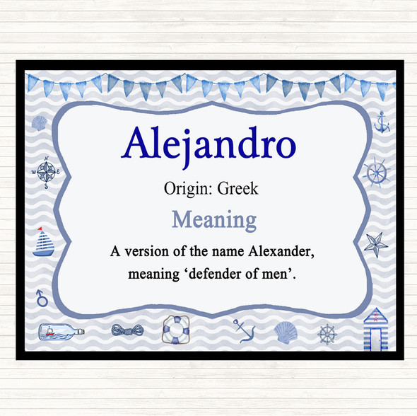 Alejandro Name Meaning Mouse Mat Pad Nautical