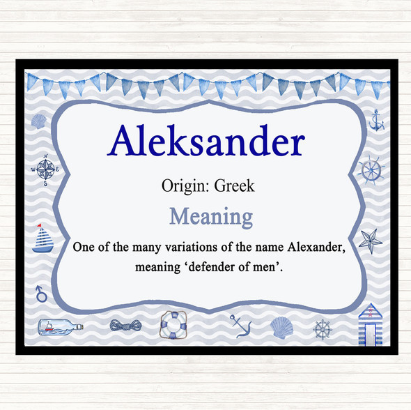 Aleksander Name Meaning Mouse Mat Pad Nautical