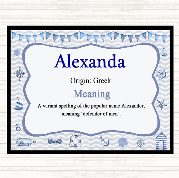 Alexanda Name Meaning Mouse Mat Pad Nautical