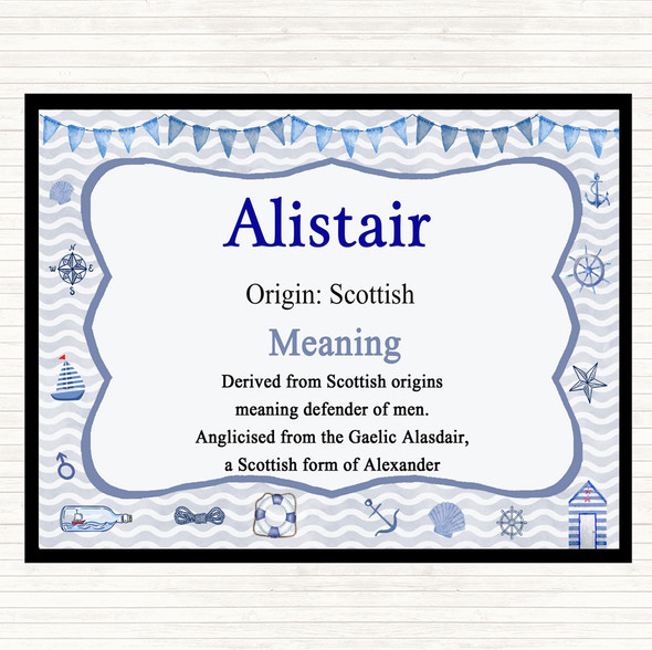 Alistair Name Meaning Mouse Mat Pad Nautical