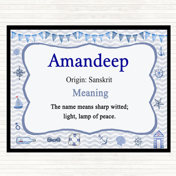 Amandeep Name Meaning Mouse Mat Pad Nautical