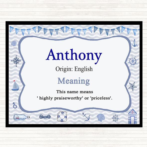 Anthony Name Meaning Mouse Mat Pad Nautical
