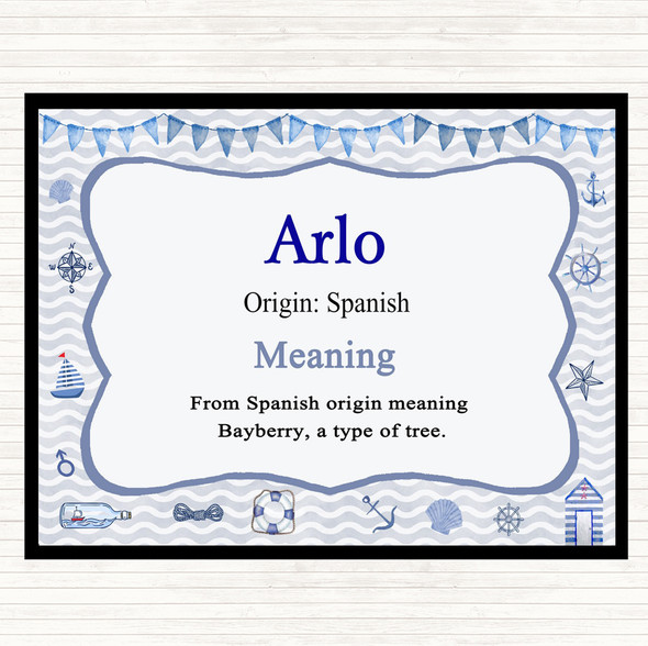 Arlo Name Meaning Mouse Mat Pad Nautical