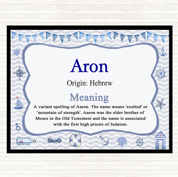 Aron Name Meaning Mouse Mat Pad Nautical