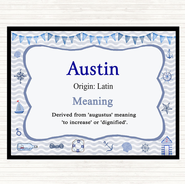 Austin Name Meaning Mouse Mat Pad Nautical