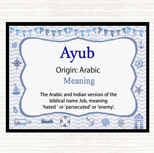 Ayub Name Meaning Mouse Mat Pad Nautical