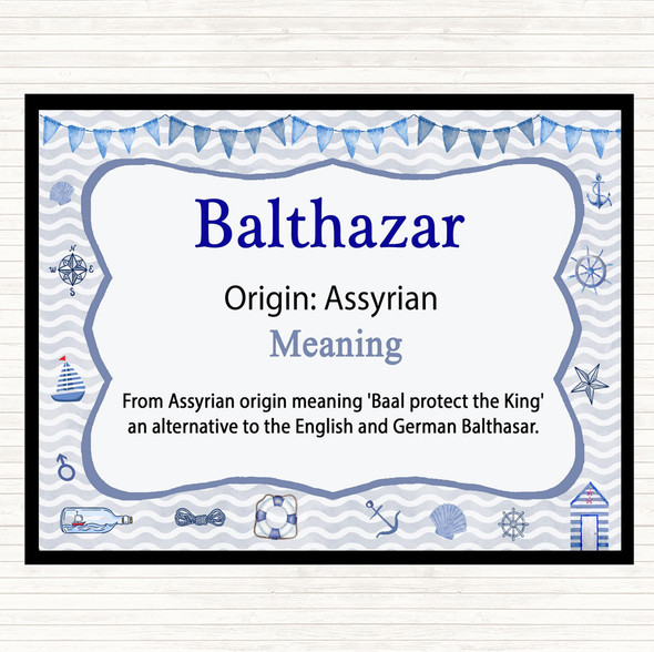 Balthazar Name Meaning Mouse Mat Pad Nautical